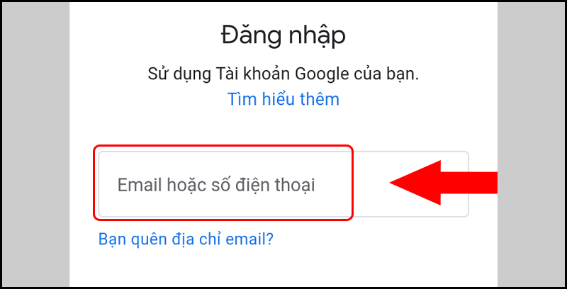 Đăng nhập vào tài khoản Google